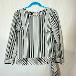 Talbots striped cropped long sleeve top size MP